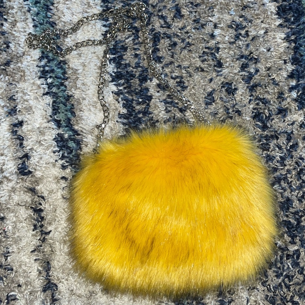Yellow fur bag